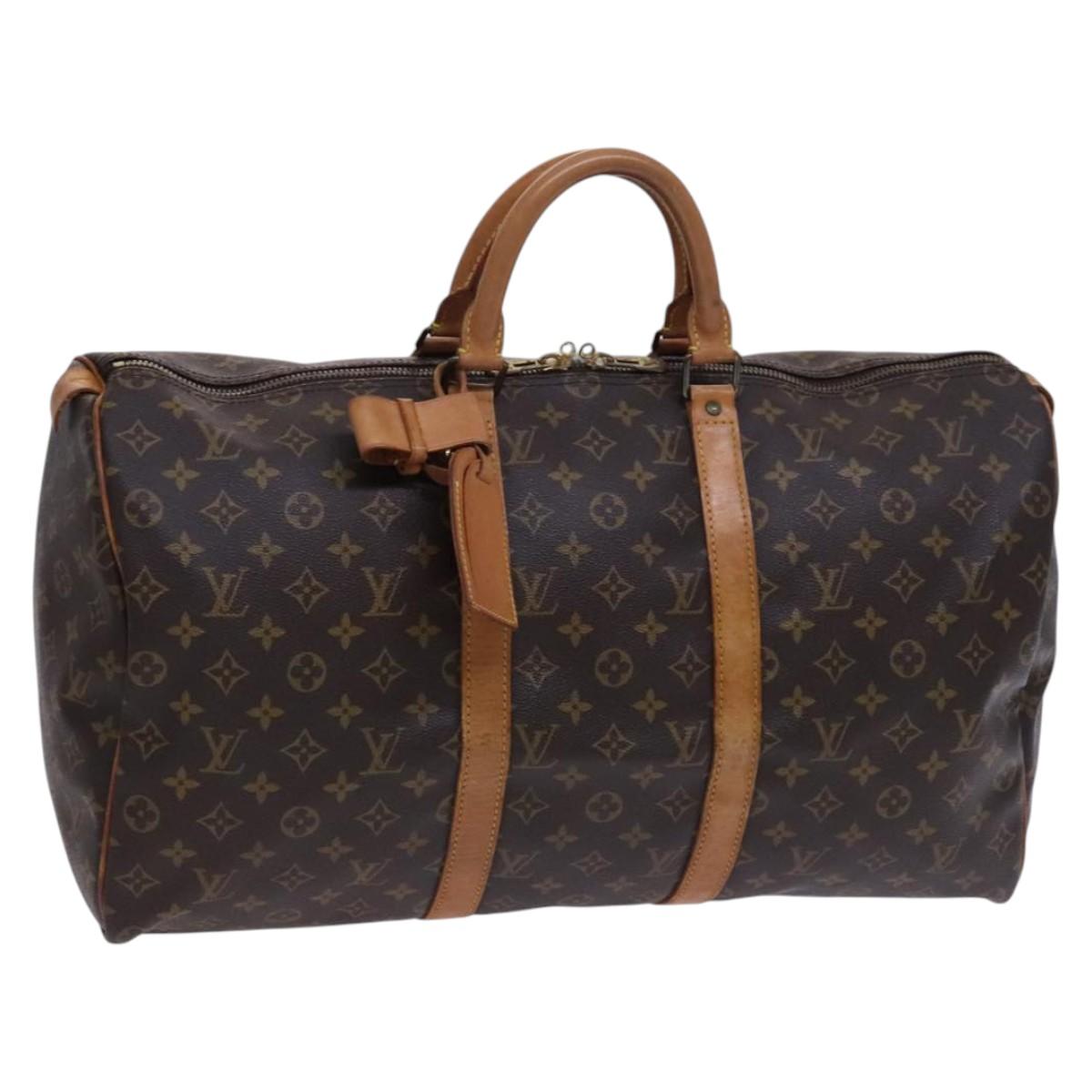 Louis Vuitton Keepall 50, Brown, Canvas, travel
