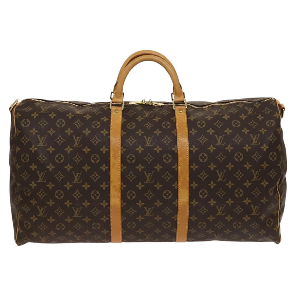 Louis Vuitton Keepall Bandoulière 60, Brown, Canvas, travel