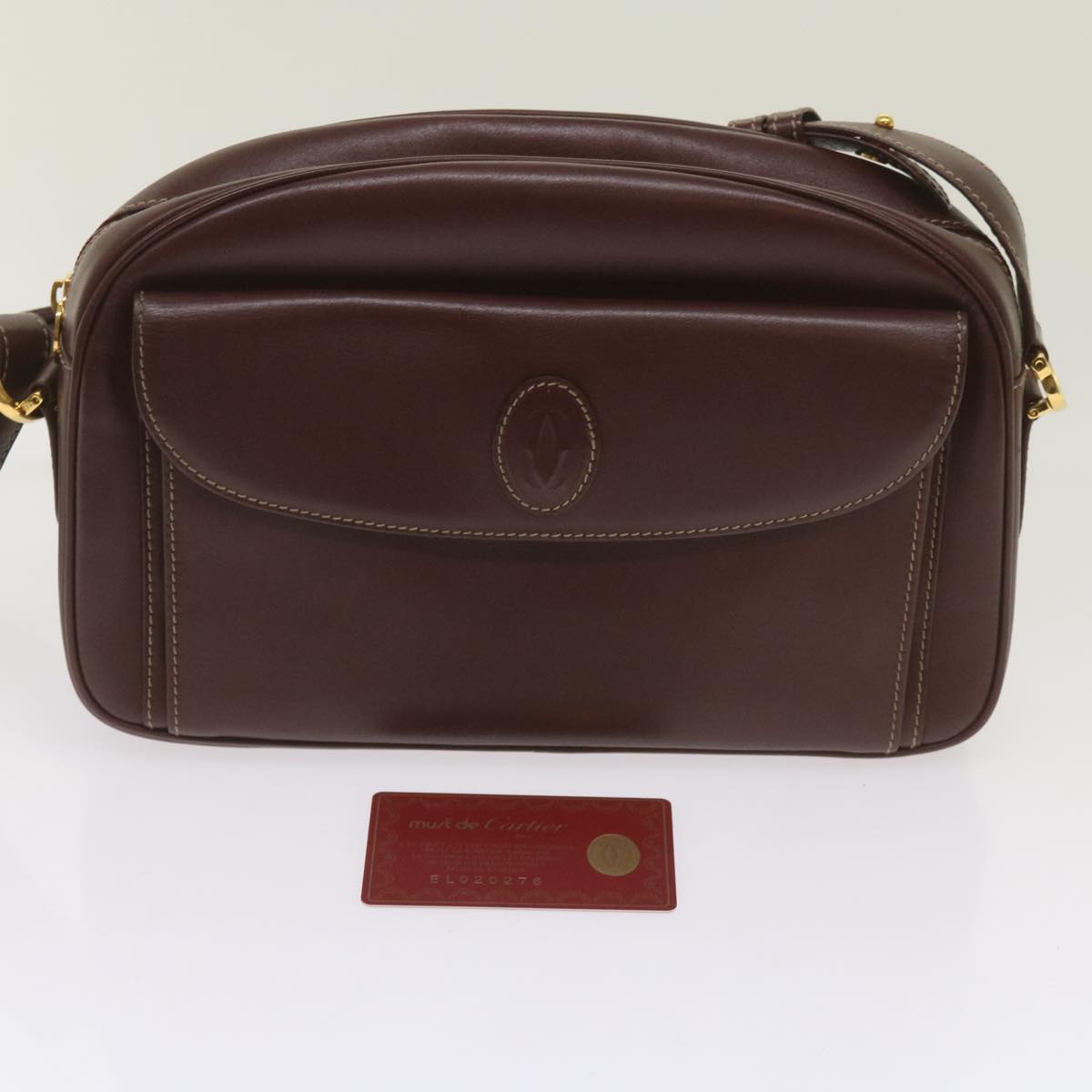 Cartier Must de Cartier, Burgundy, Leather, shoulder