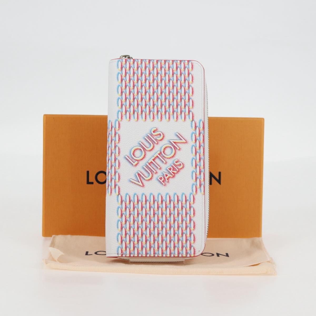 Louis Vuitton Zippy Wallet Vertical, White, Leather, wallet