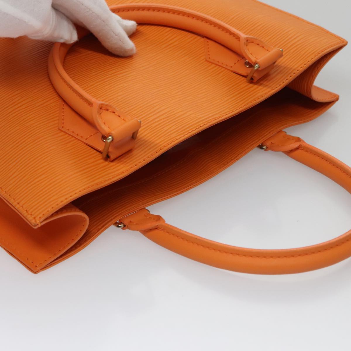 Louis Vuitton Sac Plat, Orange, Leather, tote