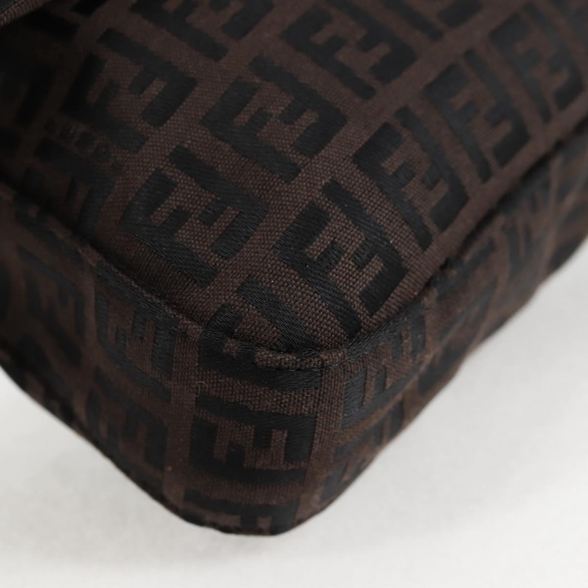 Fendi Baguette, Brown, Canvas, shoulder