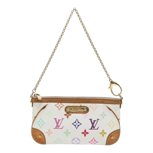 Louis Vuitton Milla, White, Canvas, clutch