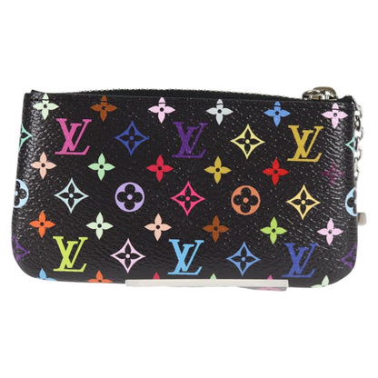 Louis Vuitton Pochette Clés, Black, Canvas, wallet