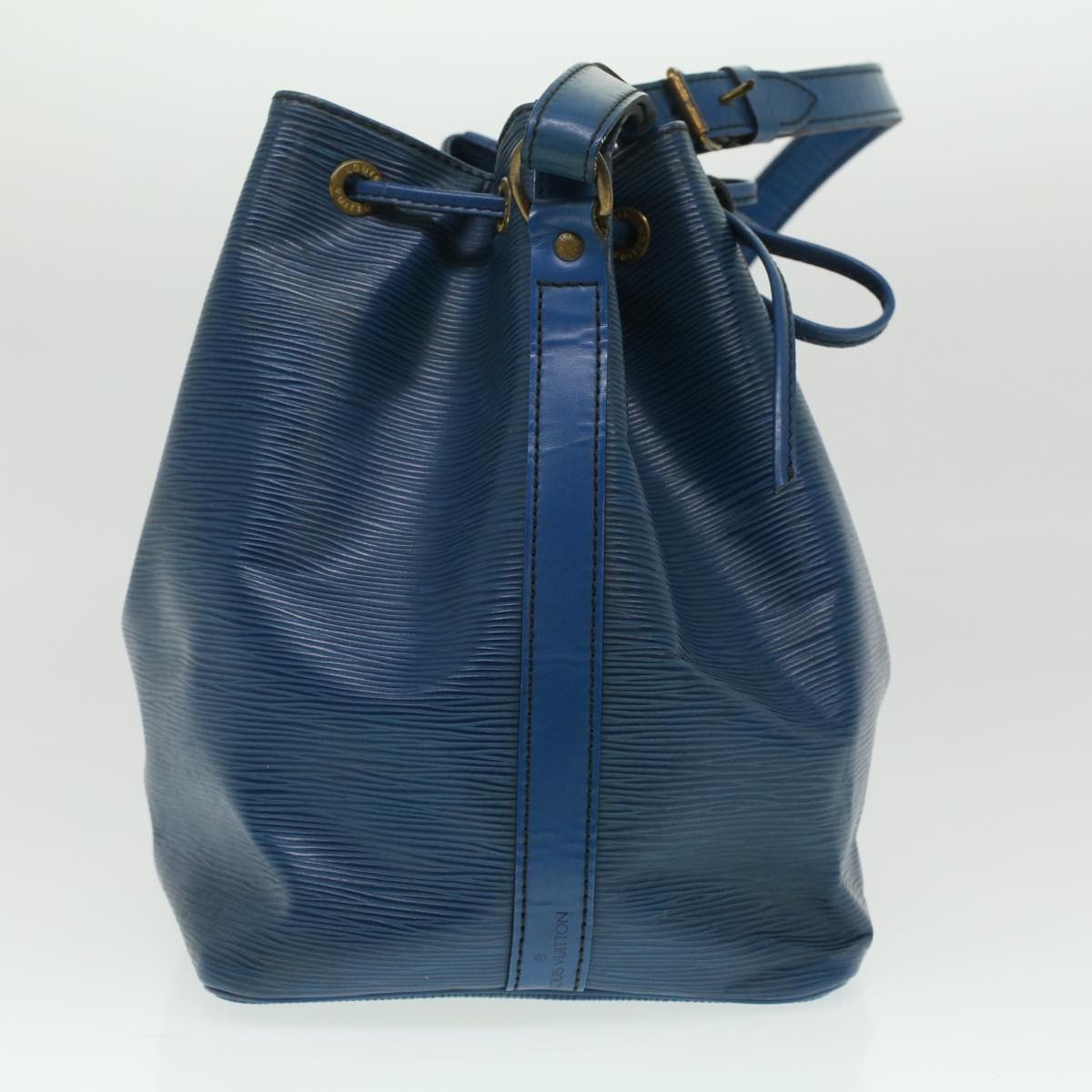 Louis Vuitton Noe, Blue, Leather, shoulder