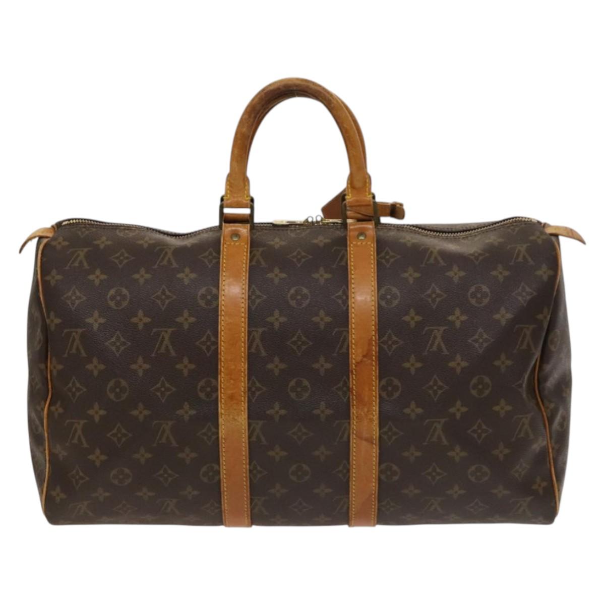 Louis Vuitton Keepall 45, Brown, Canvas, travel