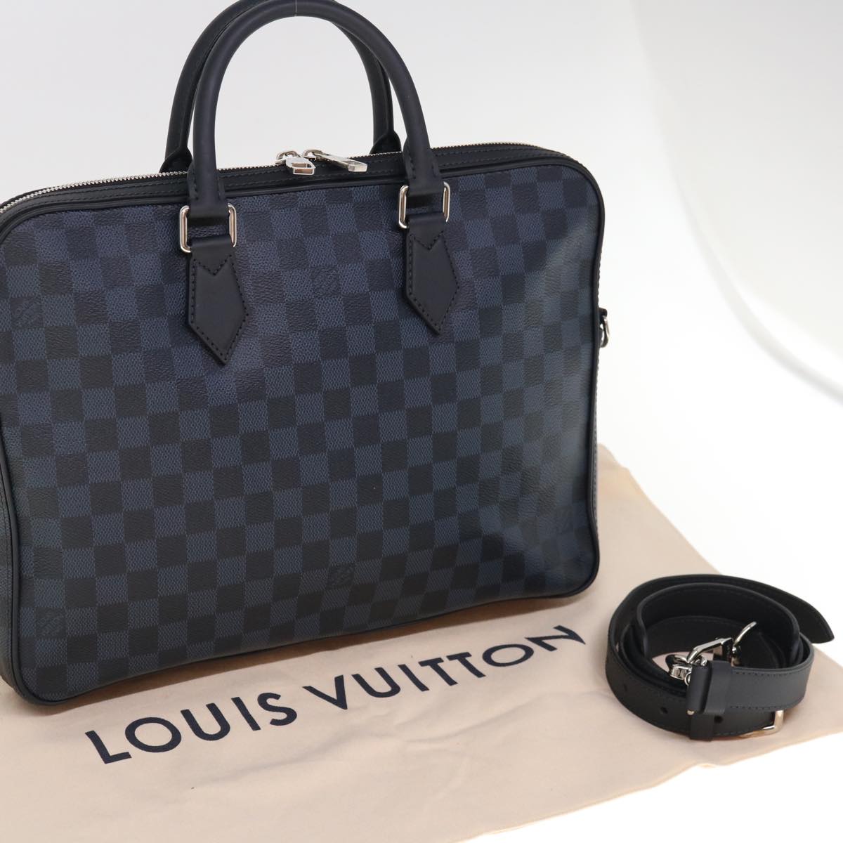 Louis Vuitton Dandy, Grey, Canvas, handbag