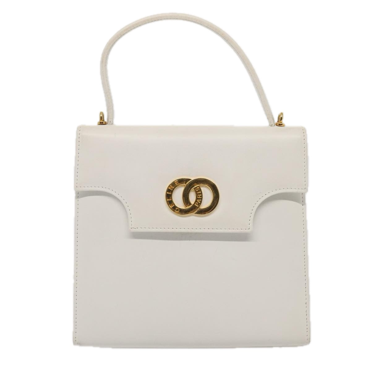 Céline -, White, Leather, handbag