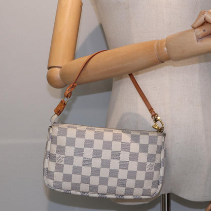 Louis Vuitton Pochette accessoires, White, Canvas, clutch