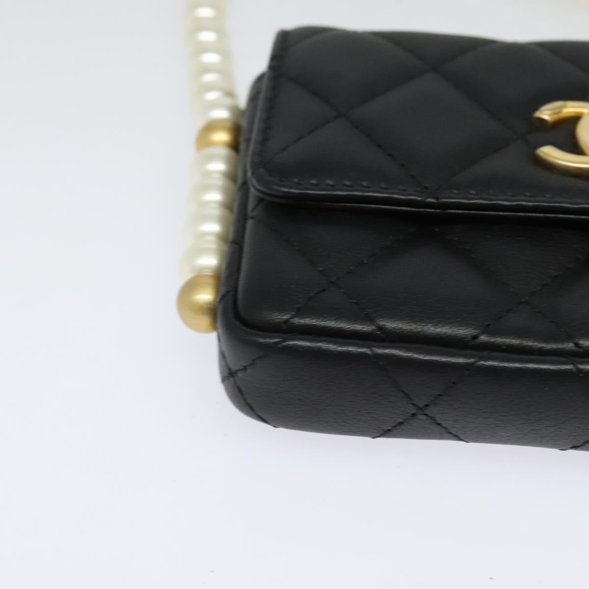 Chanel MINI FLAP BAG, Black, Leather, shoulder