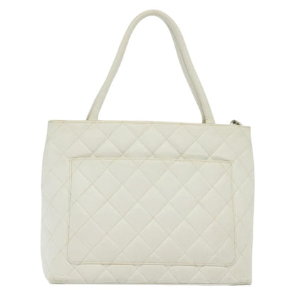 Chanel Medaillon, White, Leather, tote