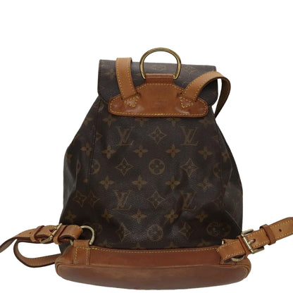 Louis Vuitton Montsouris MM, Brown, Canvas, backpack