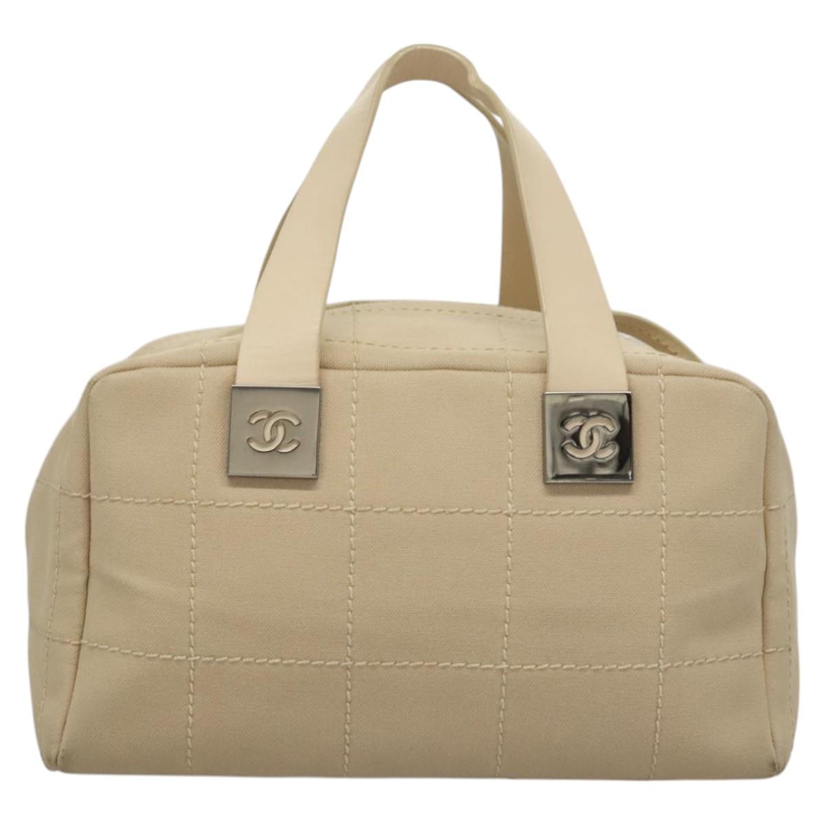 Chanel Bowling Bag, Beige, Canvas, handbag
