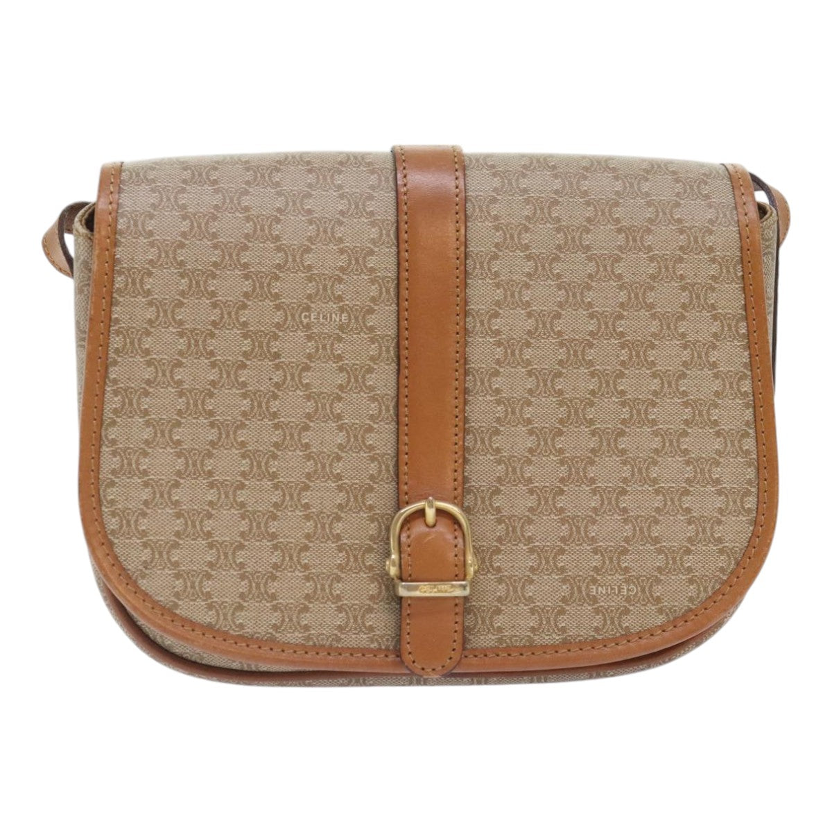 Céline, Beige, Canvas, shoulder