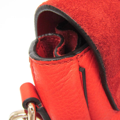 Chloe Faye Backpack Leather and Suede, Orange, Leather, Backpack