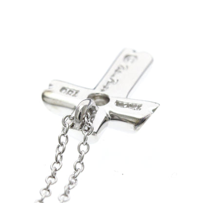 Tiffany & Co. Etoile Cross Pendant Necklace 18K White Gold with Diamonds, Silver, White Gold, Necklace