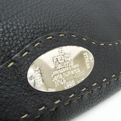Fendi Selleria Messenger Bag Leather, Black, Leather, Shoulder Bag
