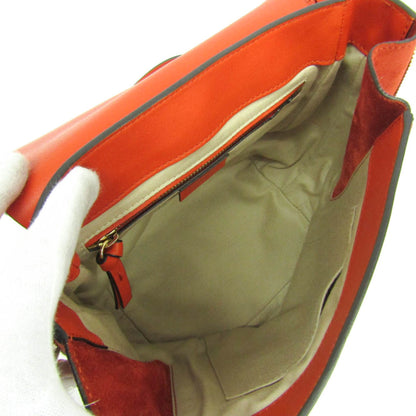 Chloe Faye Backpack Leather and Suede, Orange, Leather, Backpack