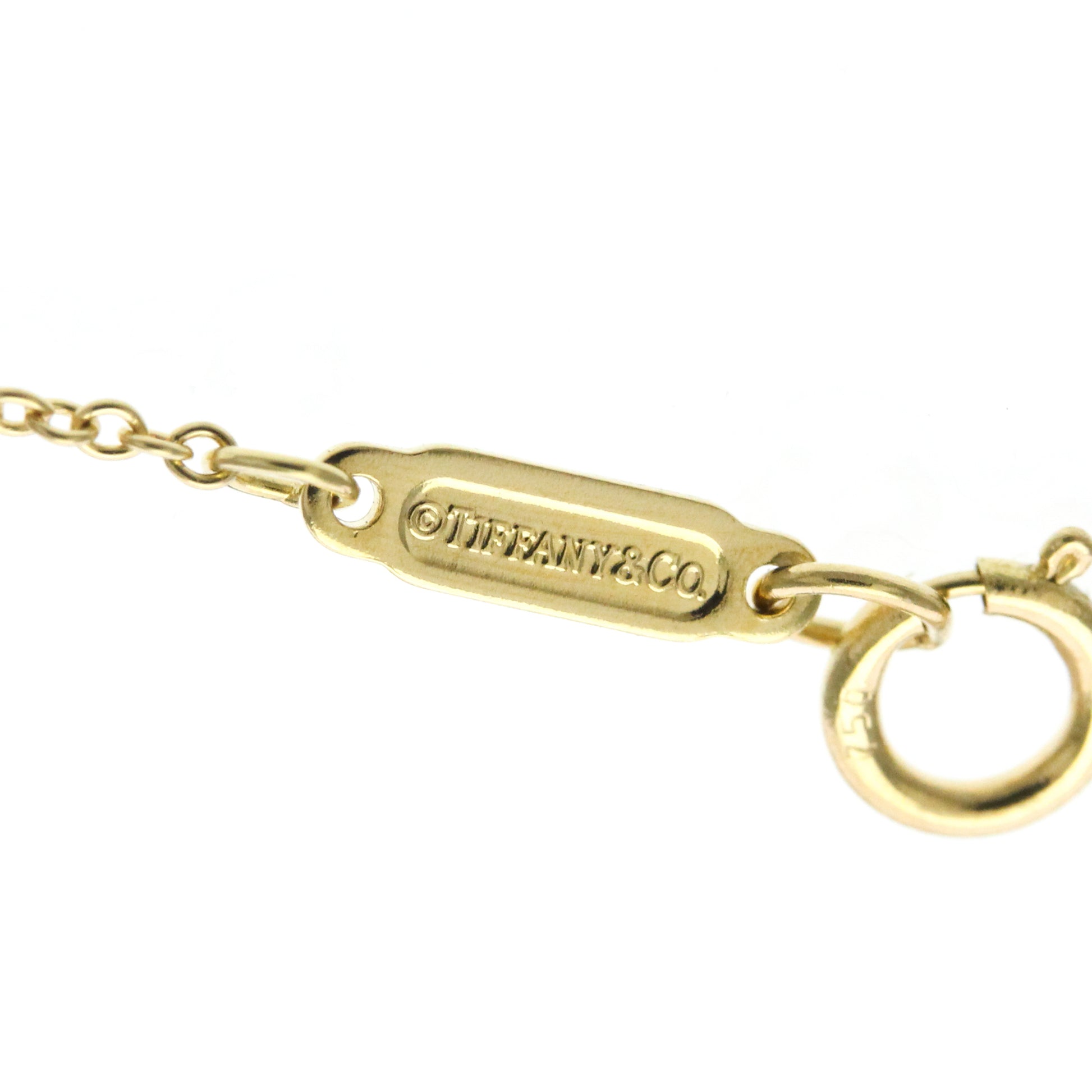 Tiffany & Co. Letter Disc Charm Pendant Necklace 18K Yellow Gold, Gold, Yellow Gold, Necklace