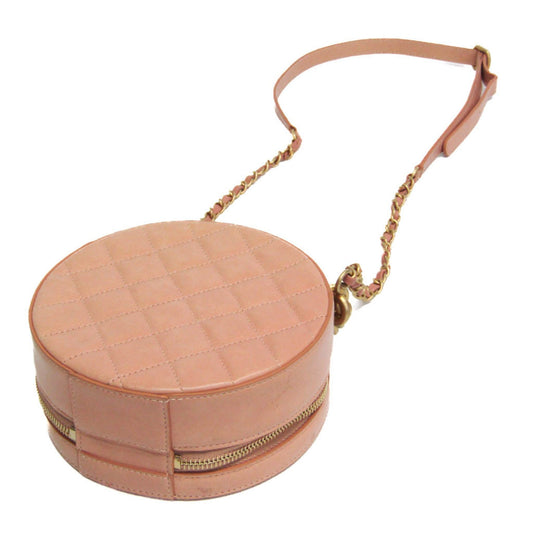 Chanel Round as Earth Crossbody Bag Glazed Calfskin, Pink, Leather, Shoulder Bag
