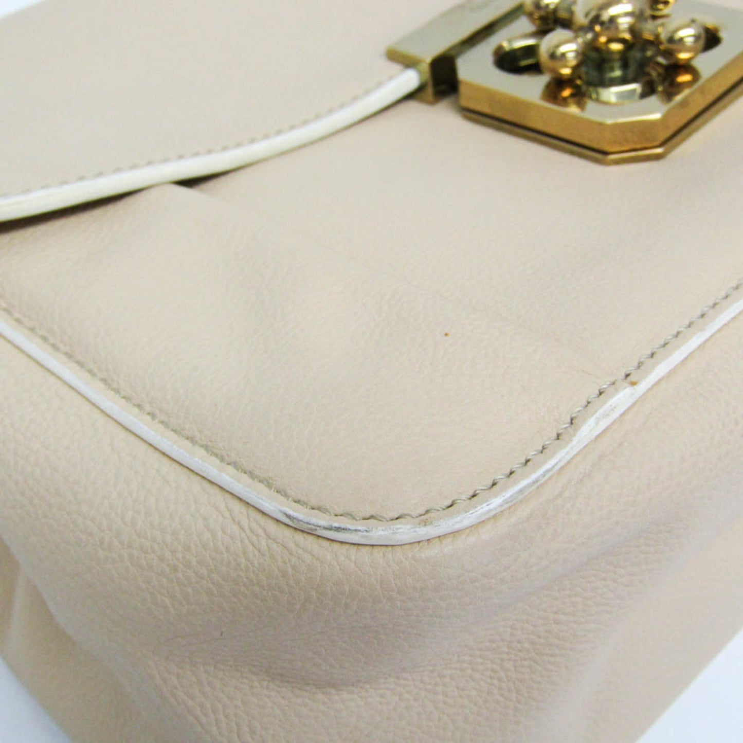 Chloe Elsie Chain Shoulder Bag Leather, Beige, Leather, Shoulder Bag