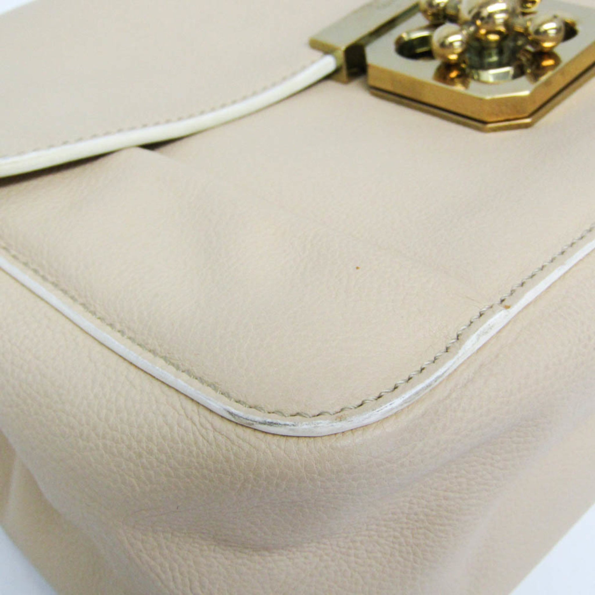 Chloe Elsie Chain Shoulder Bag Leather, Beige, Leather, Shoulder Bag