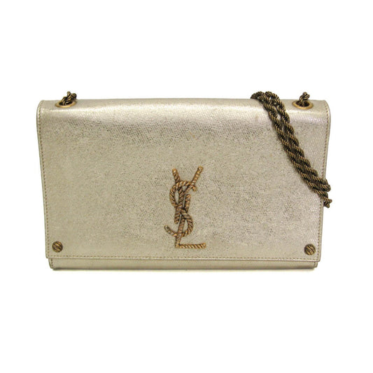 Saint Laurent Classic Monogram Crossbody Bag Calfskin, Gold, Leather, Shoulder Bag
