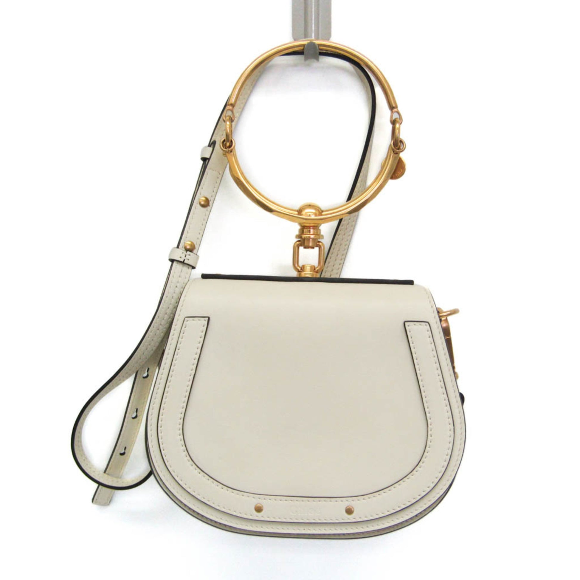 Chloe Nile Crossbody Bag Leather, Beige, Leather, Shoulder Bag
