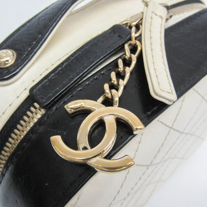 Chanel Vanity Case Bag Quilted Crumpled Calfskin, Black, Leather, Shoulder Bag