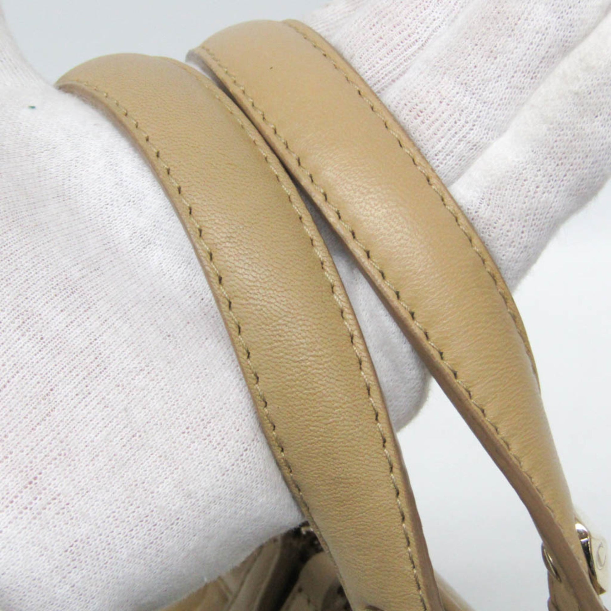 Christian Dior Lady cannage Matelassé, Beige, Leather, Handbag