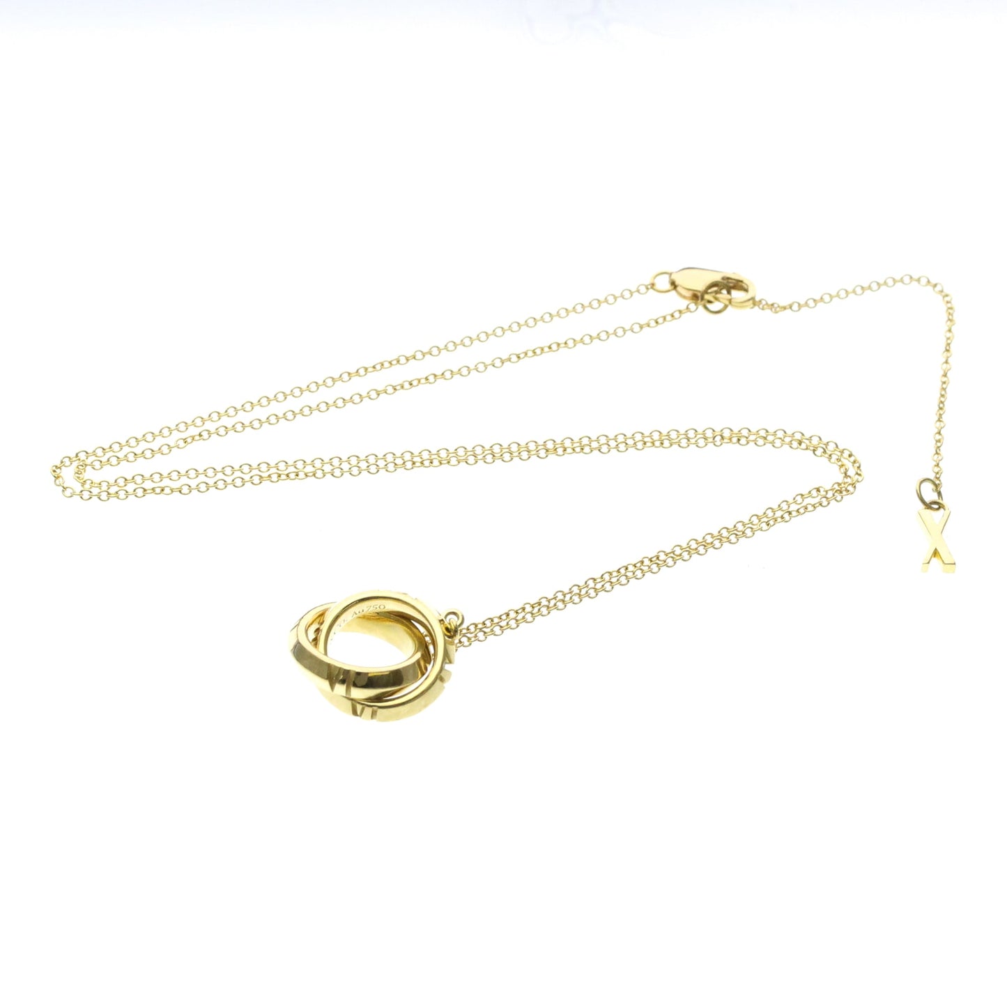 Tiffany & Co. Atlas X Closed Interlocking Pendant Necklace 18K Yellow Gold, Gold, Yellow Gold, Necklace