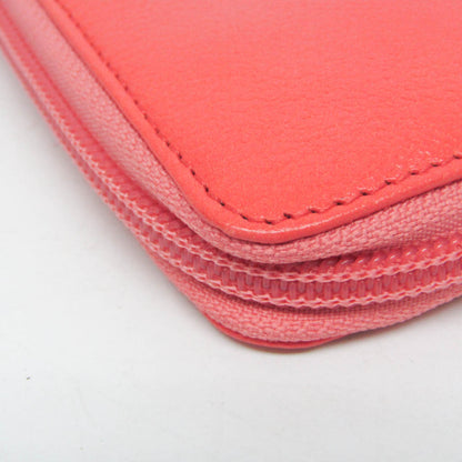 Chanel Camellia Zip Around Organizer Leather, Pink, Leather, Wallet