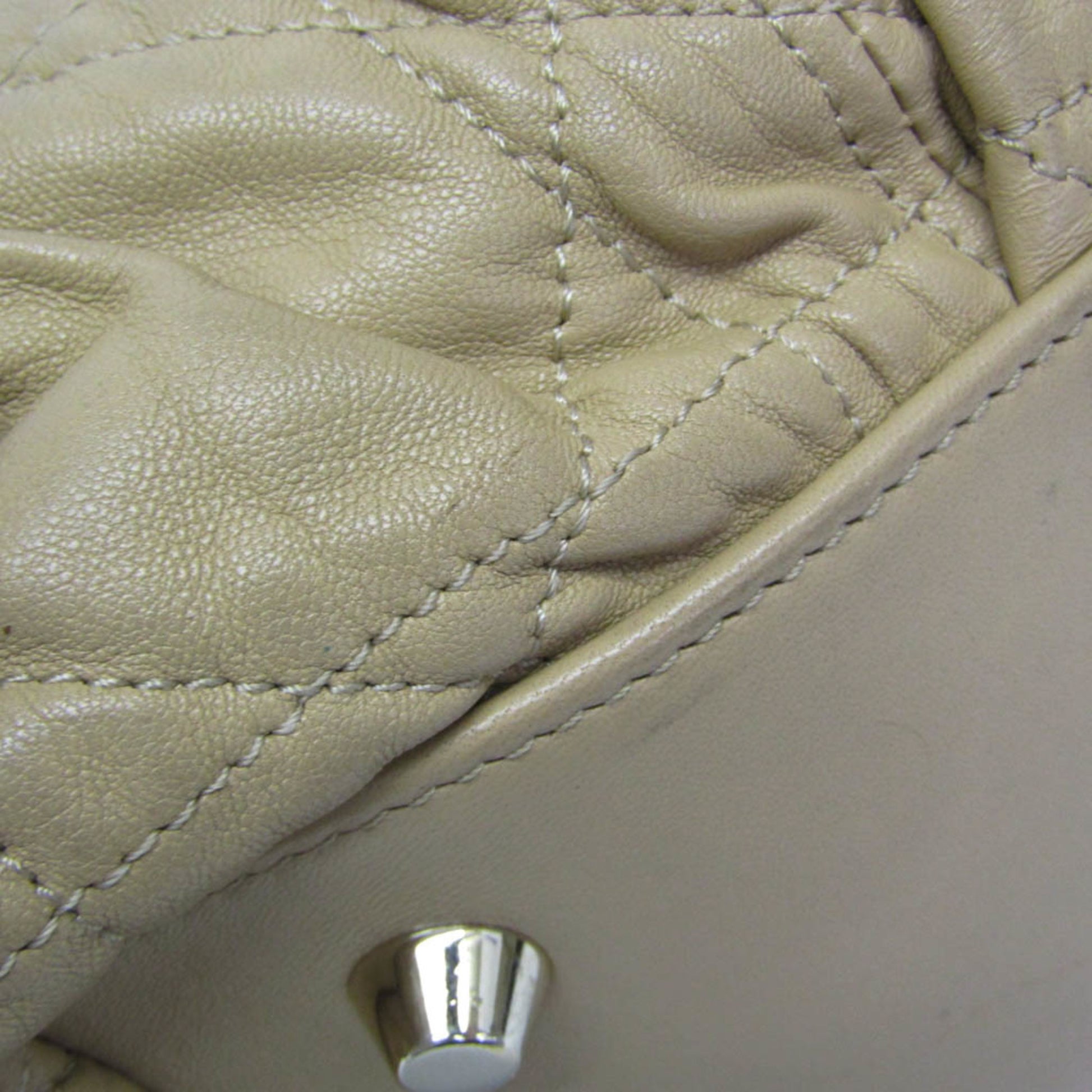 Christian Dior Lady cannage Matelassé, Beige, Leather, Handbag