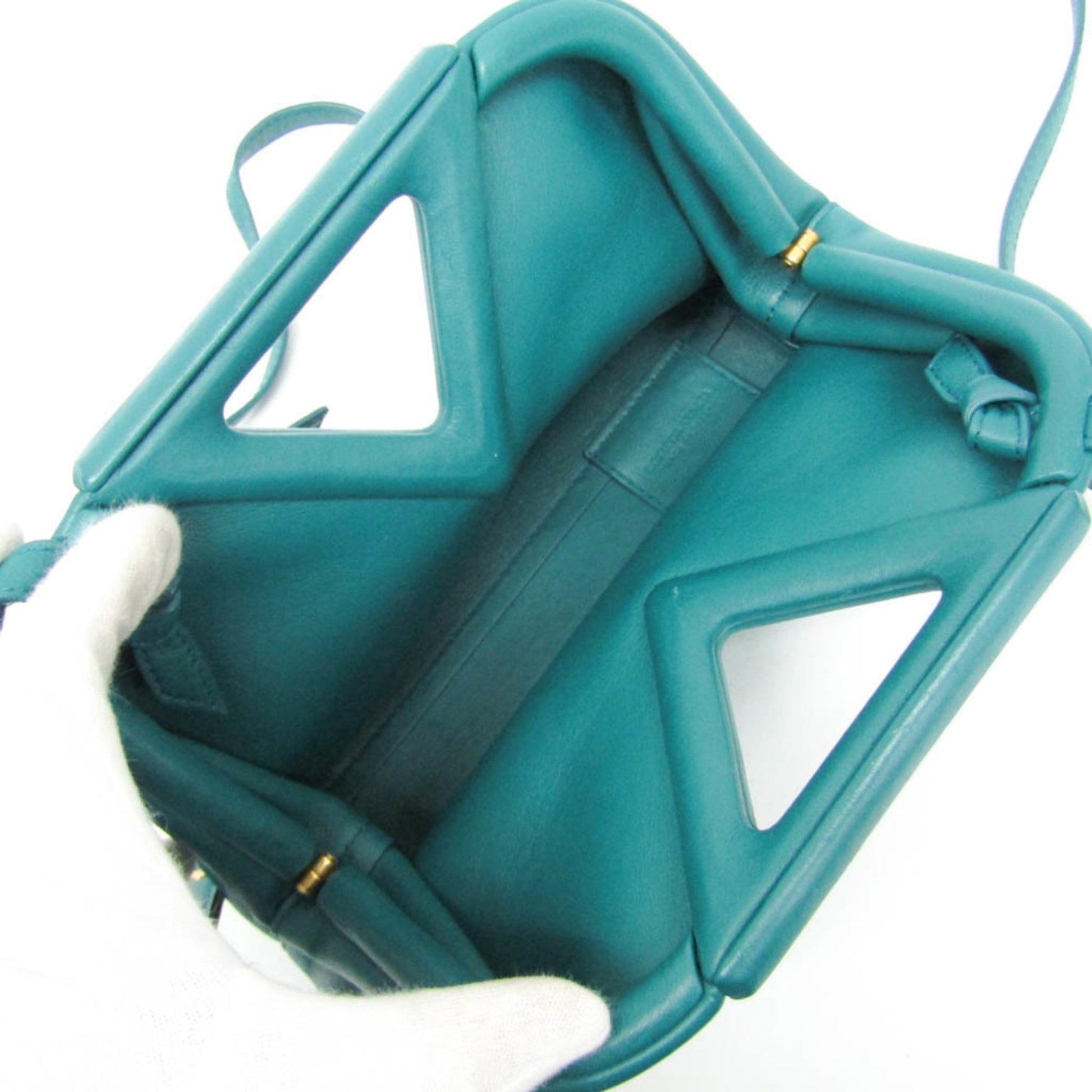 Bottega Veneta Point Shoulder Bag Leather, Green, Leather, Shoulder Bag