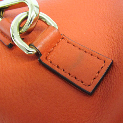 Chloe Faye Backpack Leather and Suede, Orange, Leather, Backpack