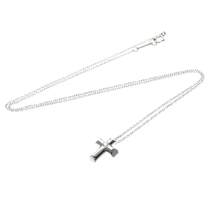 Tiffany & Co. Etoile Cross Pendant Necklace 18K White Gold with Diamonds, Silver, White Gold, Necklace
