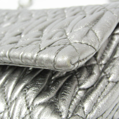 Miu Miu Crystal Clutch Matelasse Leather, SILVER, LEATHER, Shoulder bag