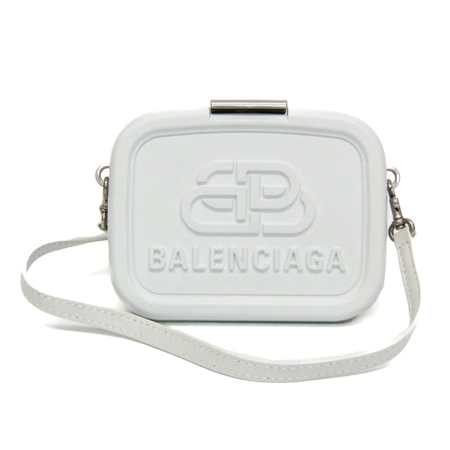 Balenciaga Logo Lunch Box Bag Plastic, White, Plastic, Shoulder Bag