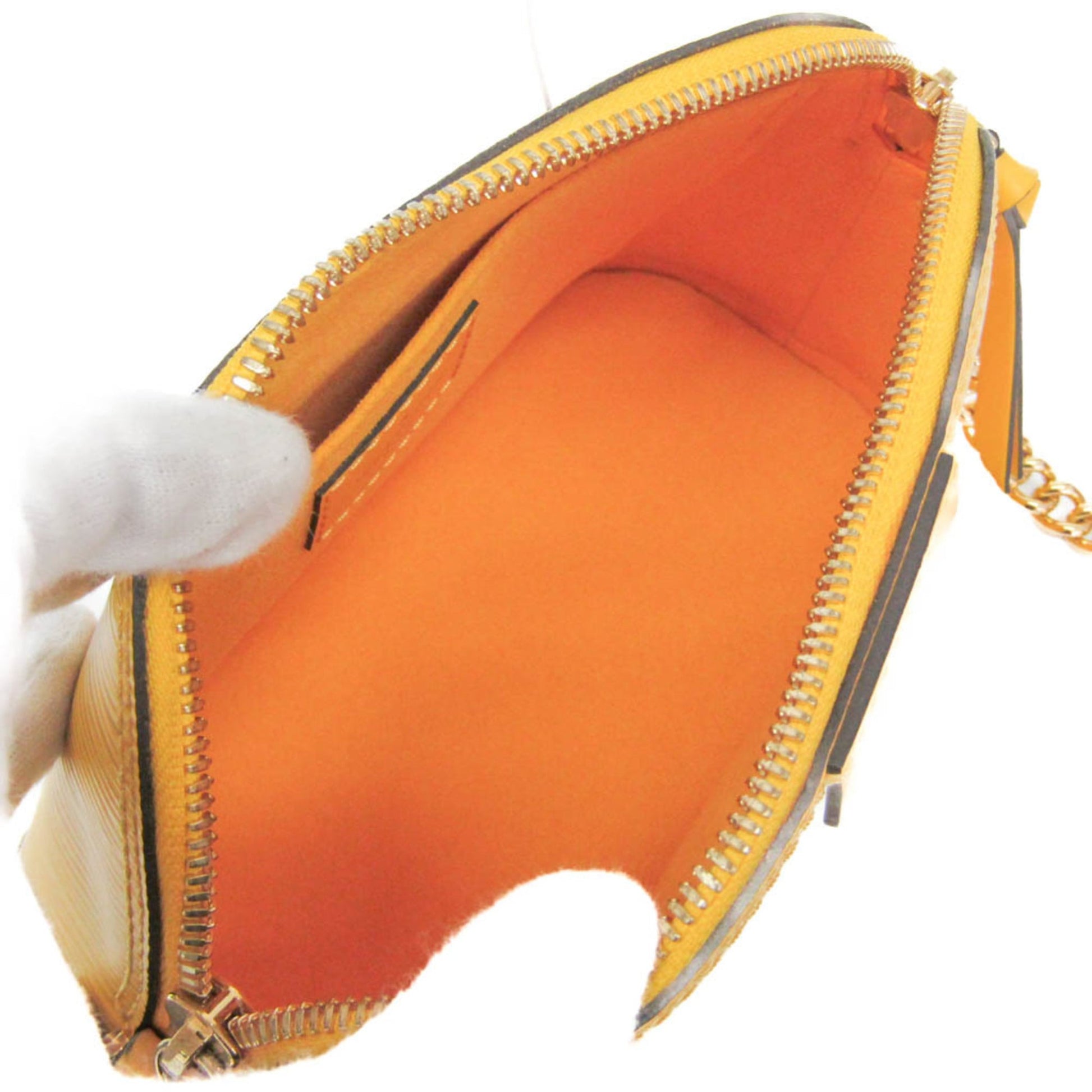 Louis Vuitton Alma Chain Handbag Epi Leather, Yellow, Leather, Shoulder Bag