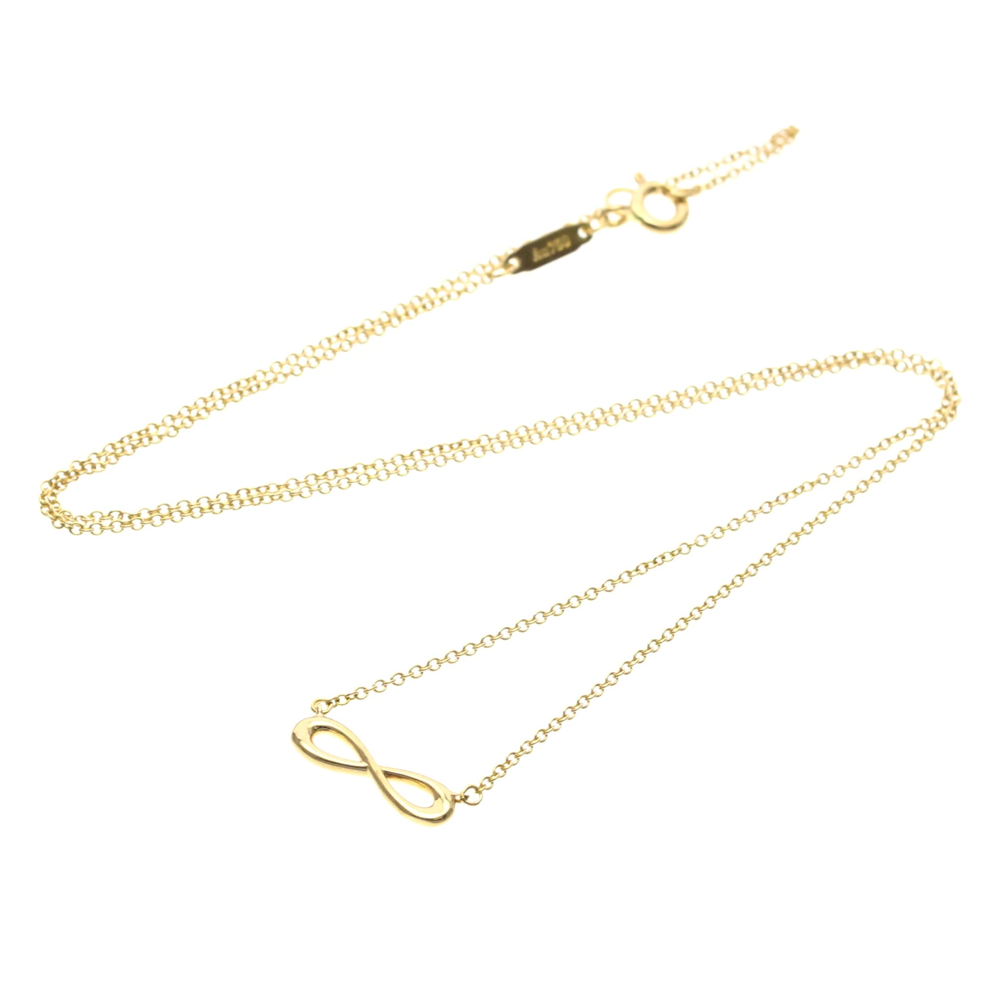 Tiffany & Co. Infinity Pendant Necklace 18K Rose Gold, Gold, Pink Gold, Necklace
