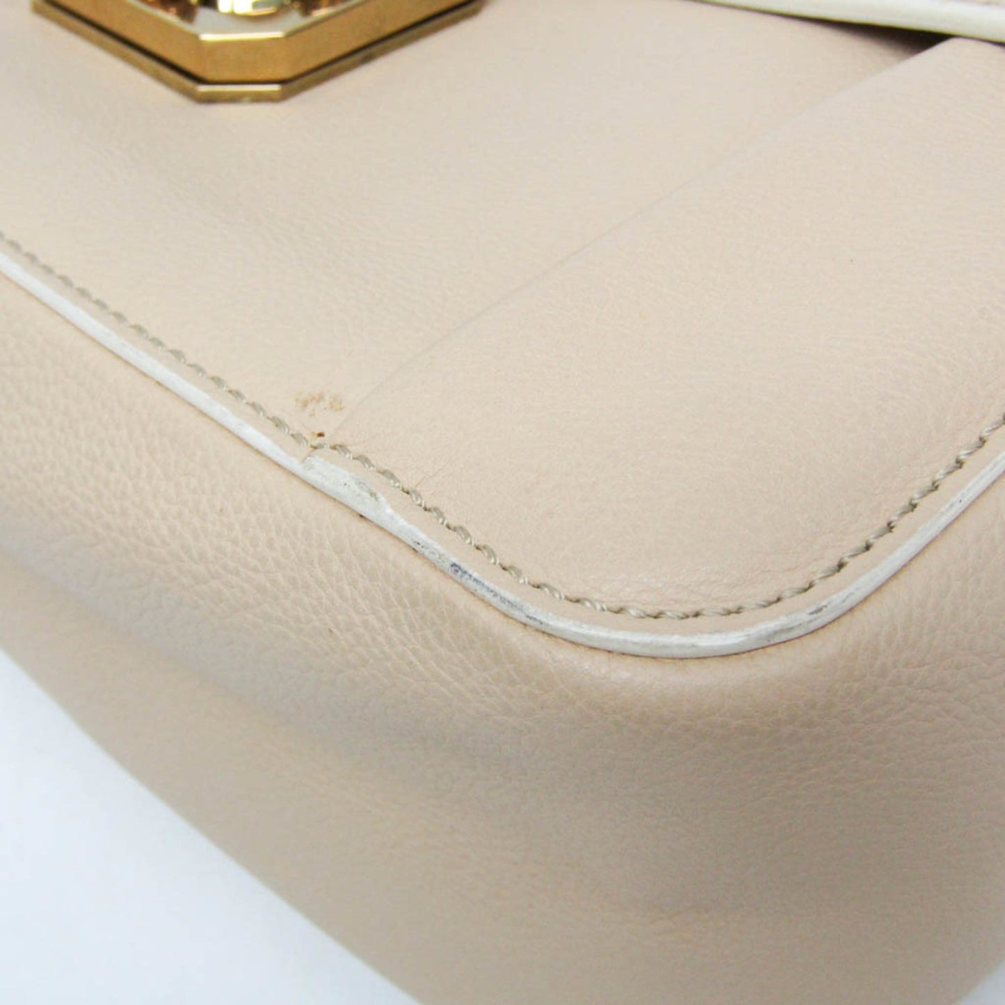 Chloe Elsie Chain Shoulder Bag Leather, Beige, Leather, Shoulder Bag