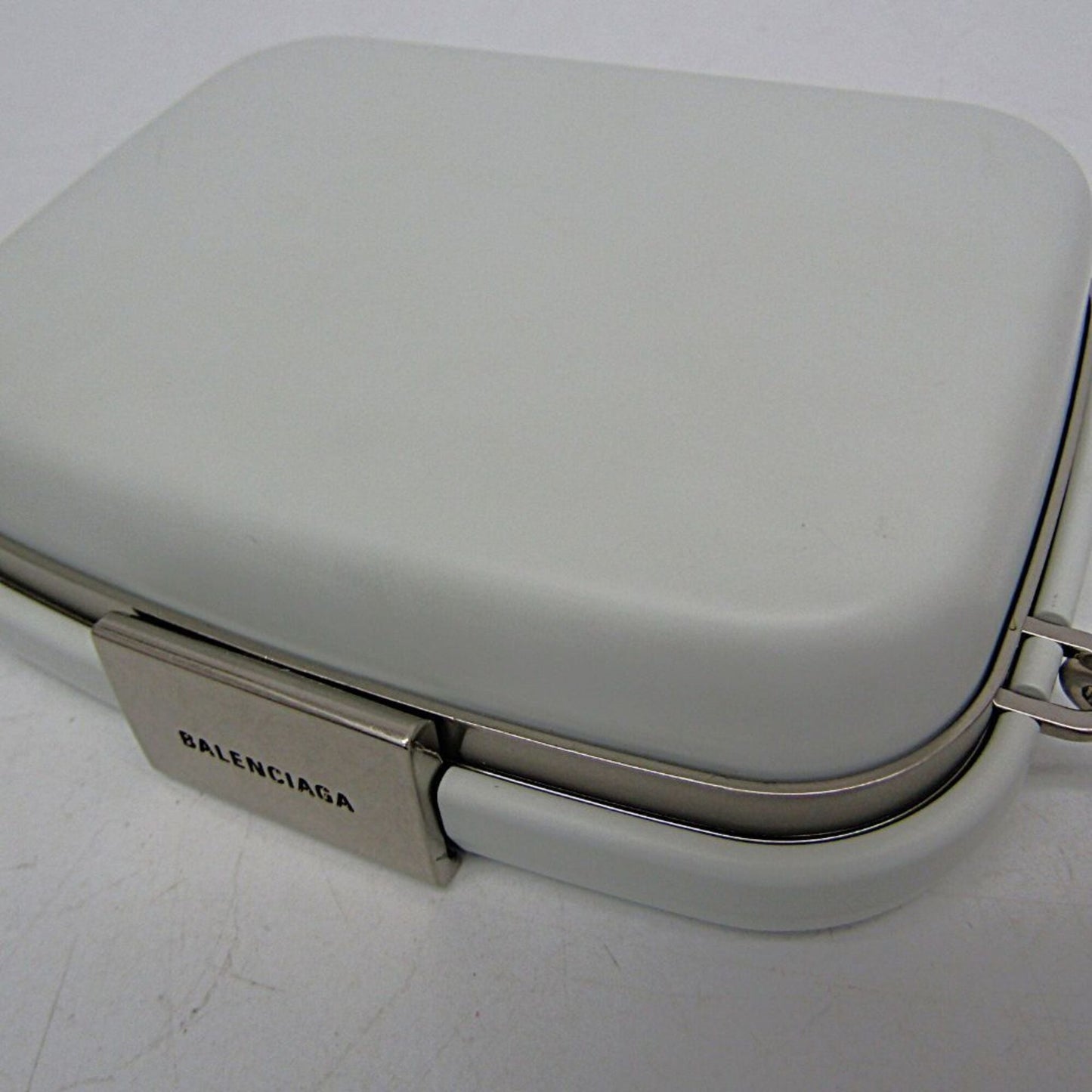 Balenciaga Logo Lunch Box Bag Plastic, White, Plastic, Shoulder Bag