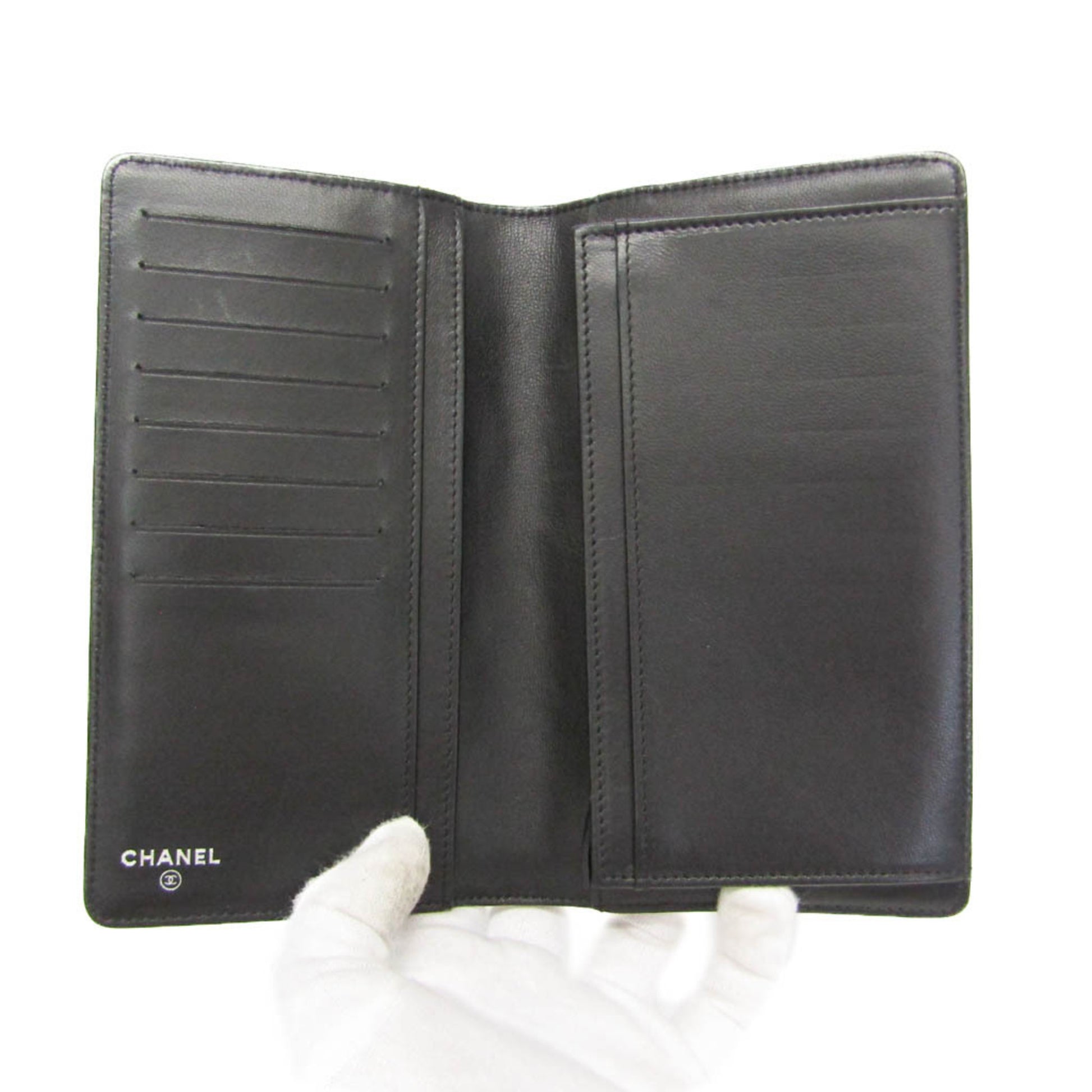 Chanel Lucky Symbols Yen Wallet Embossed Quilted Leather, Black, Leather, Wallet