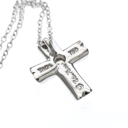 Tiffany & Co. Etoile Cross Pendant Necklace 18K White Gold with Diamonds, Silver, White Gold, Necklace
