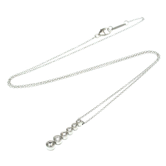 Tiffany & Co. Jazz Graduated Drop Pendant Necklace Platinum and Diamonds, Silver, Platinum, Necklace