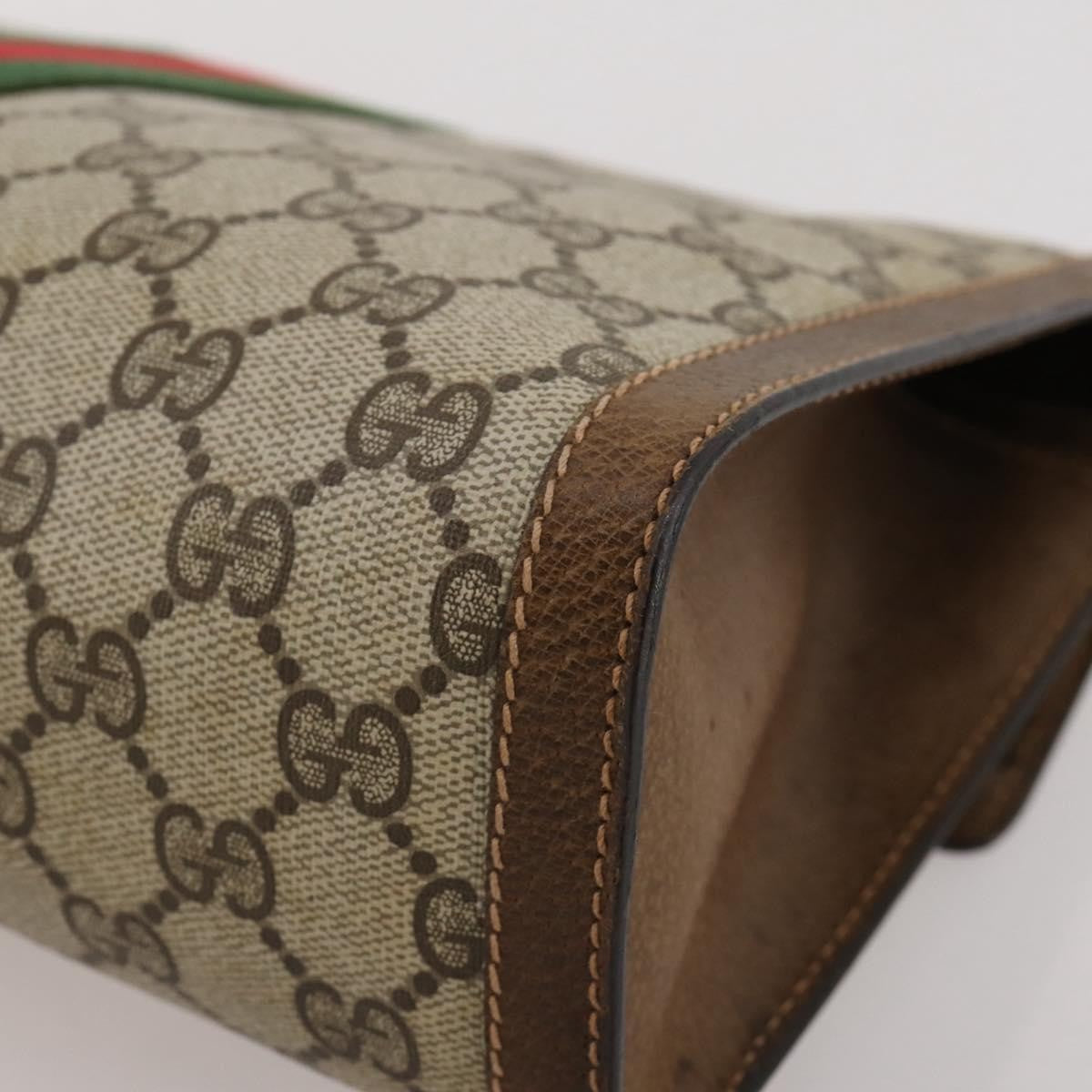 Gucci Vintage Web Flap Clutch GG Coated Canvas, Beige, Canvas, Clutch