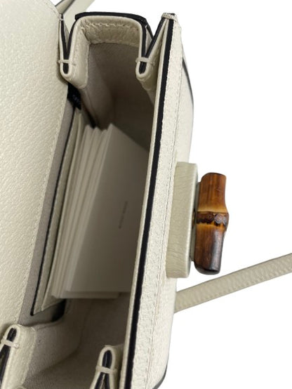 Gucci Bamboo 1947 Top Handle Bag Jumbo GG Canvas, WHITE, CANVAS, Handbag