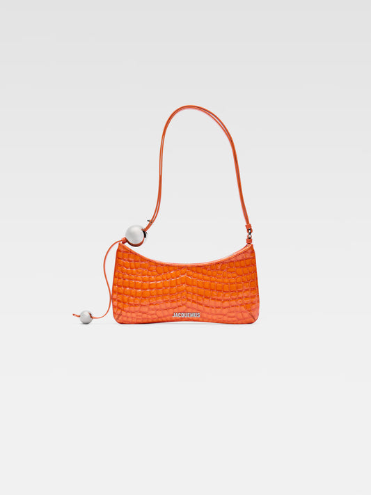 Jacquemus Le Bisou Perle Shoulder Bag Leather, ORANGE, LEATHER, Handbag