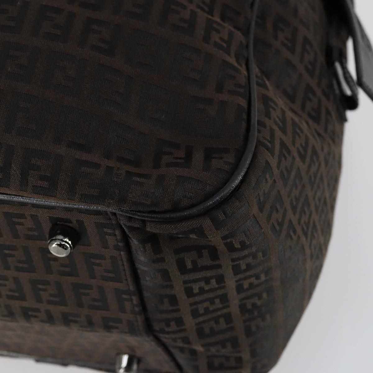 Fendi Vintage Boston Zucchino Canvas, Brown, Canvas, Handbag