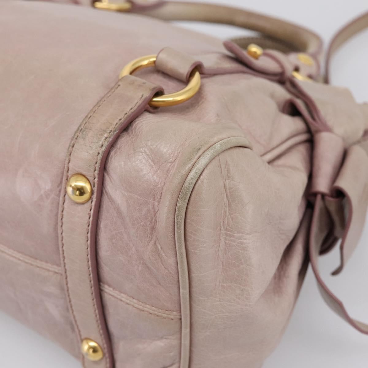 Miu Miu Vitello Lux Leather, Pink, Leather, Handbag